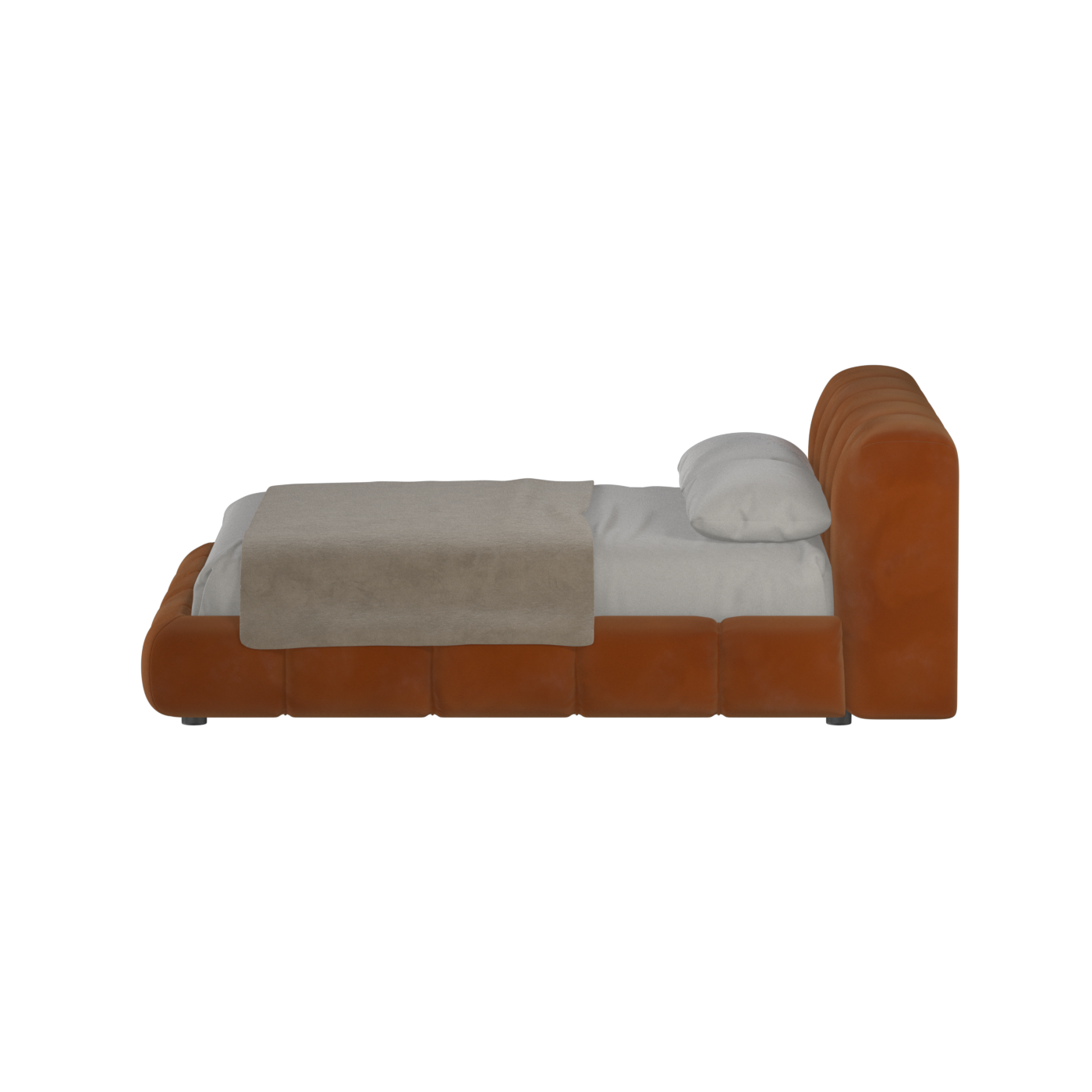 Fluffy Upholstered Bed Frame in Textured Bouclé