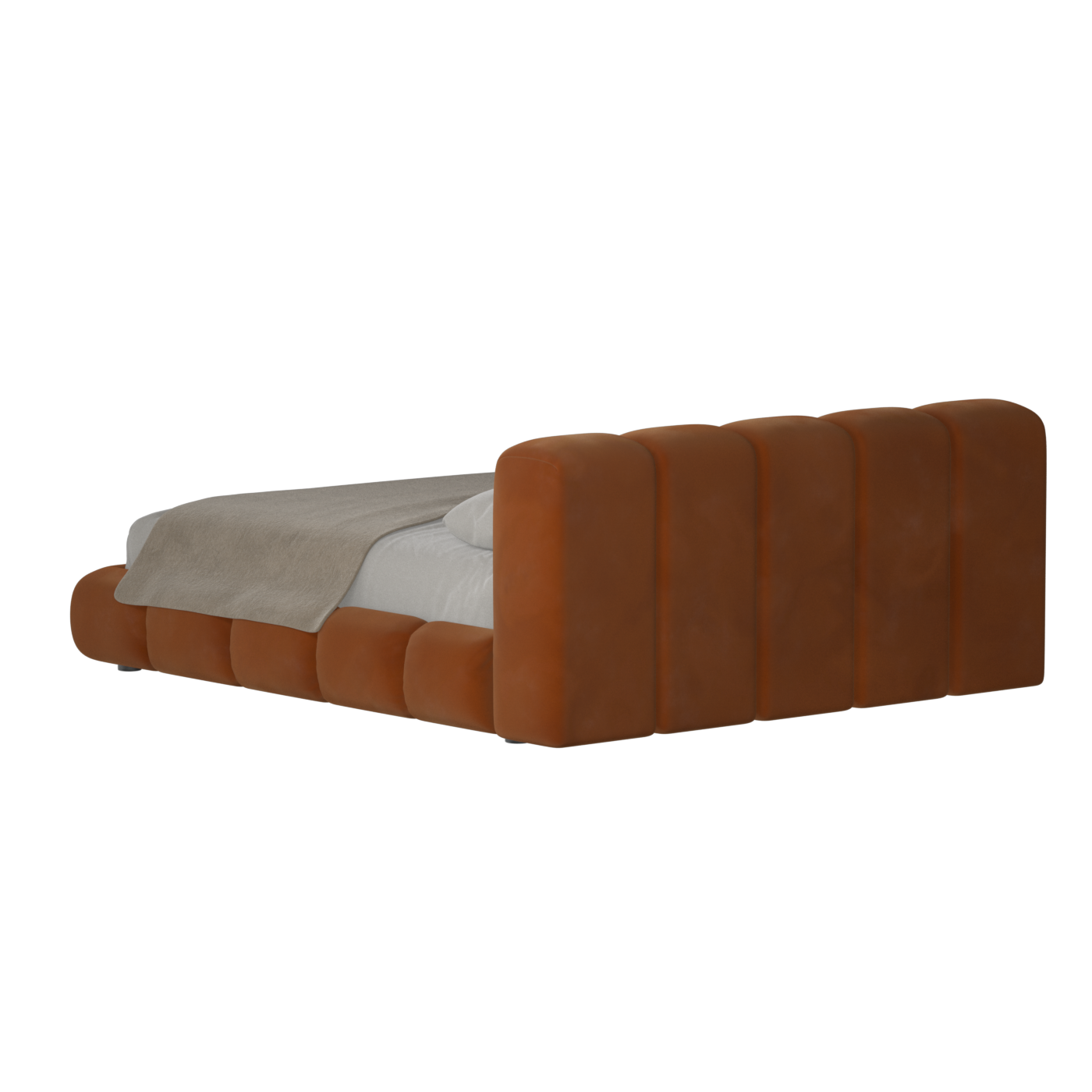 Fluffy Upholstered Bed Frame in Textured Bouclé