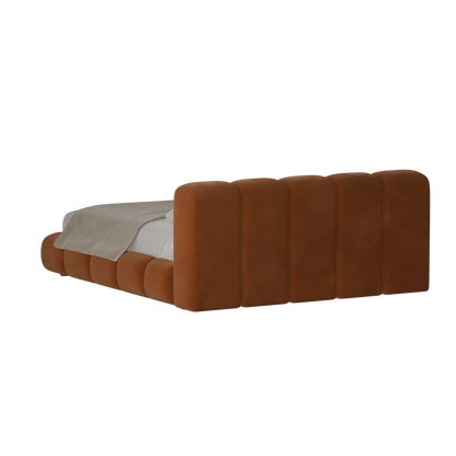 Fluffy Upholstered Bed Frame in Textured Bouclé