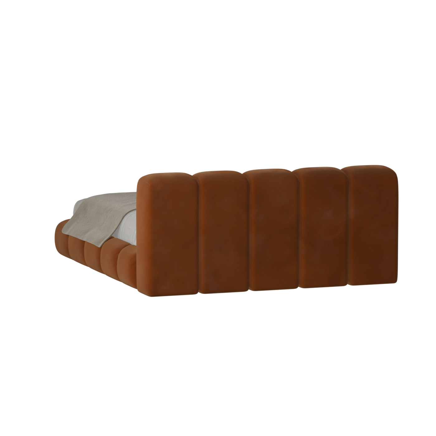 Fluffy Upholstered Bed Frame in Textured Bouclé