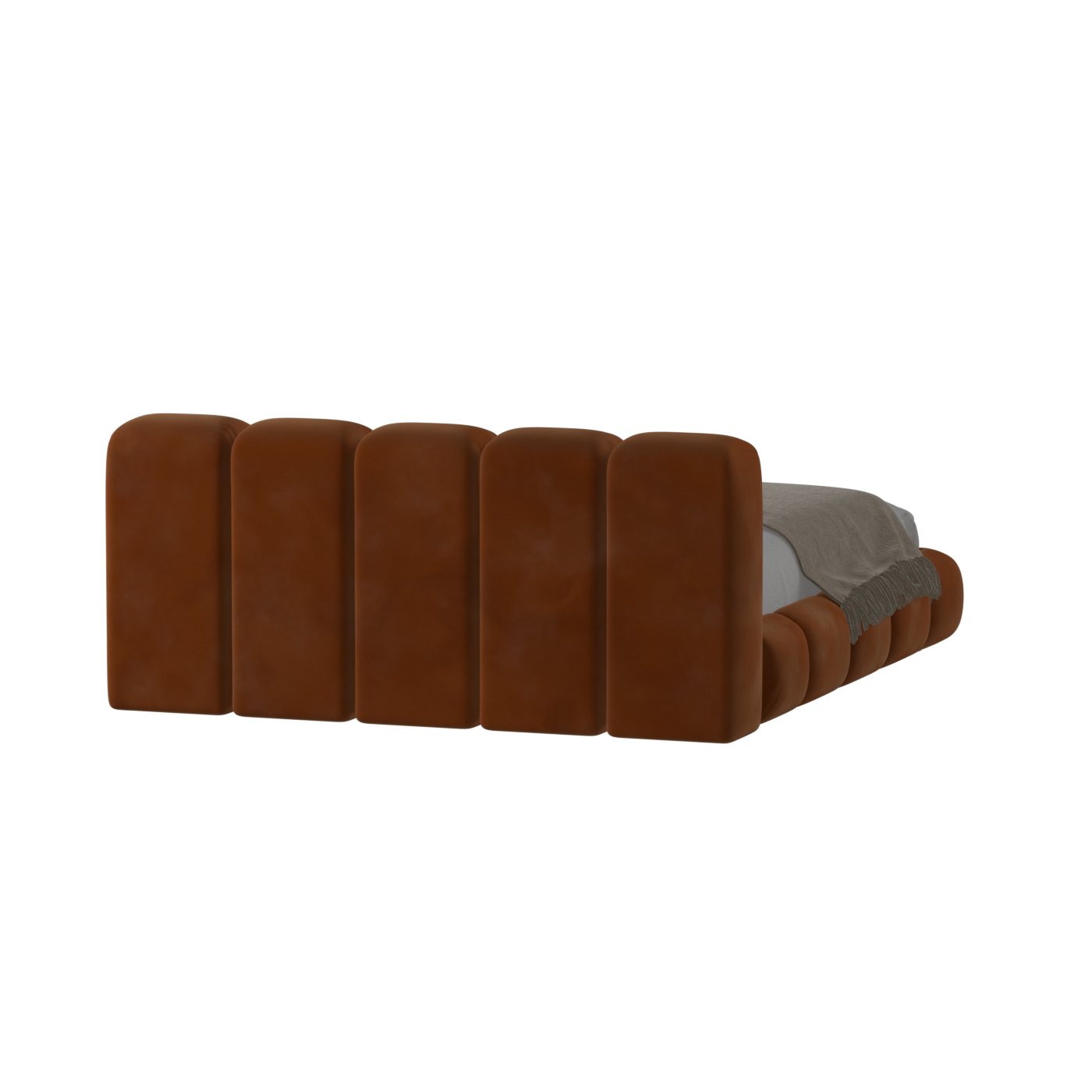 Fluffy Upholstered Bed Frame in Textured Bouclé