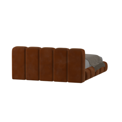 Fluffy Upholstered Bed Frame in Textured Bouclé