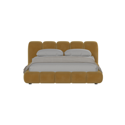 Fluffy Upholstered Bed Frame in Textured Bouclé