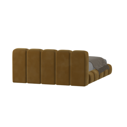 Fluffy Upholstered Bed Frame in Textured Bouclé