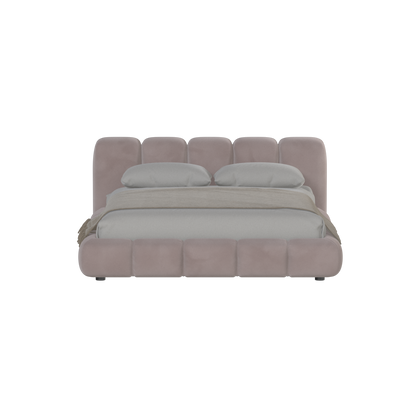 Fluffy Upholstered Bed Frame in Textured Bouclé
