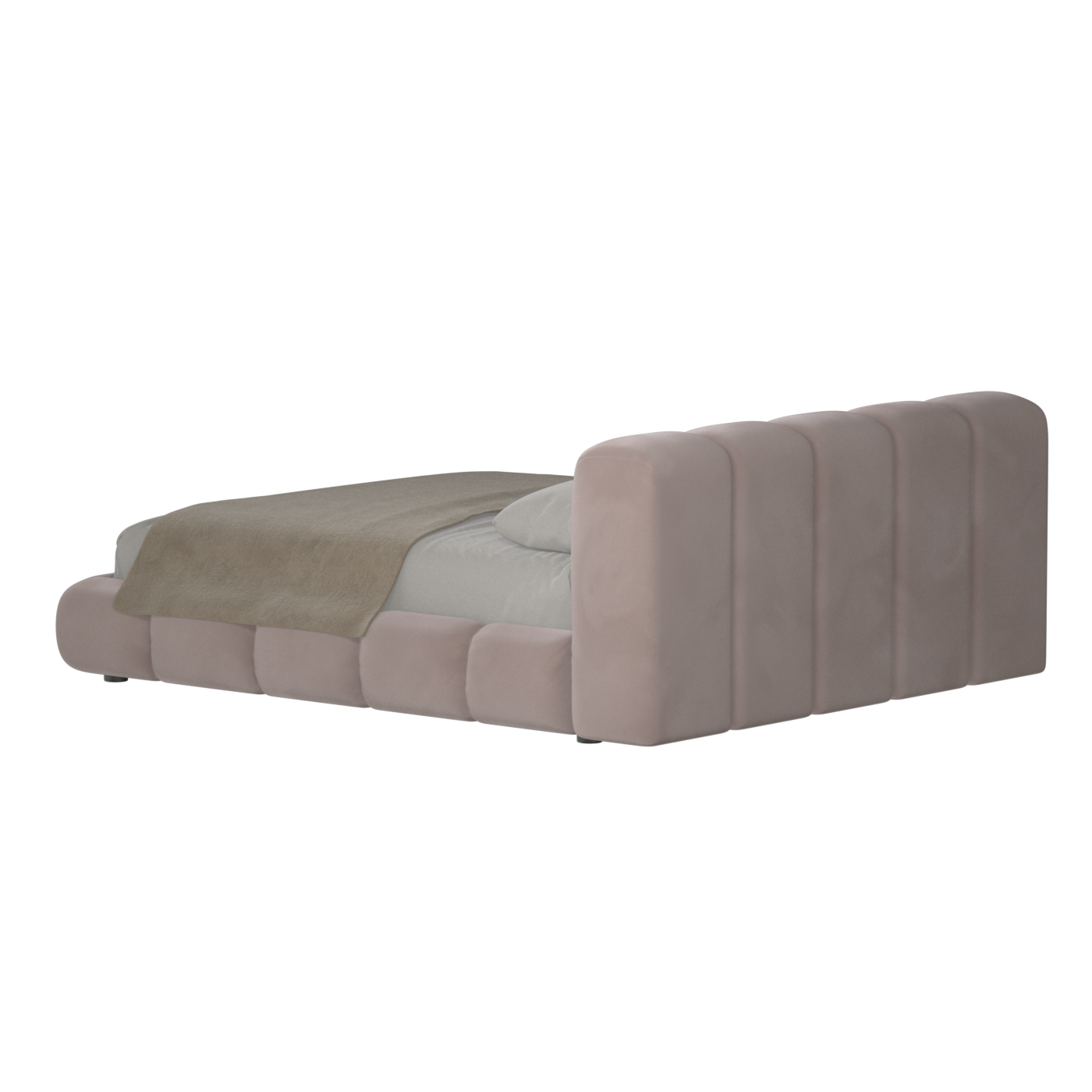 Fluffy Upholstered Bed Frame in Textured Bouclé
