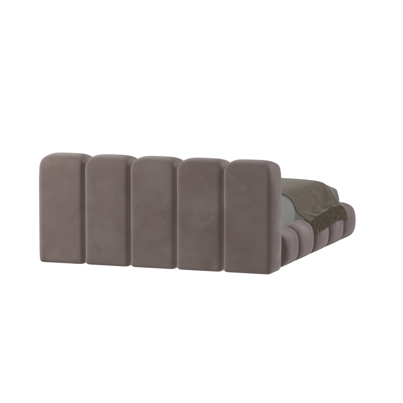 Fluffy Upholstered Bed Frame in Textured Bouclé