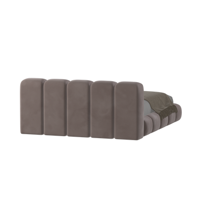 Fluffy Upholstered Bed Frame in Textured Bouclé
