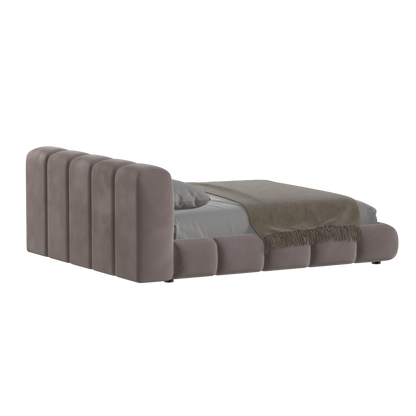 Fluffy Upholstered Bed Frame in Textured Bouclé