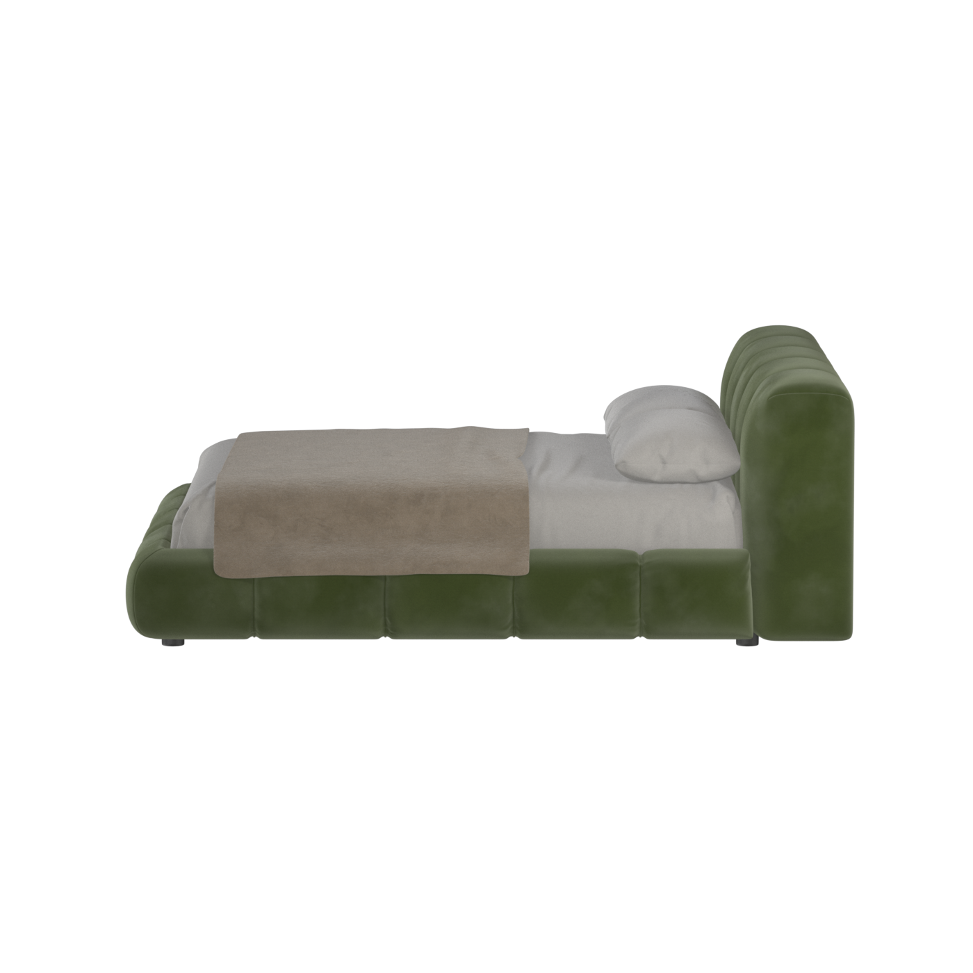 Fluffy Upholstered Bed Frame in Textured Bouclé