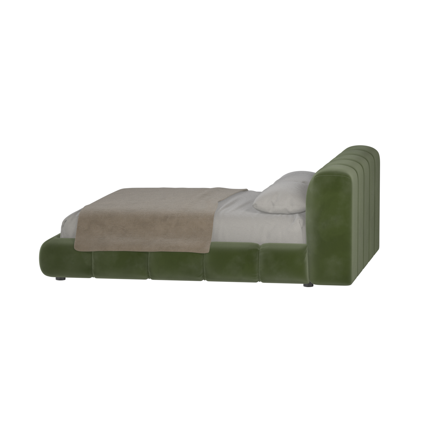 Fluffy Upholstered Bed Frame in Textured Bouclé