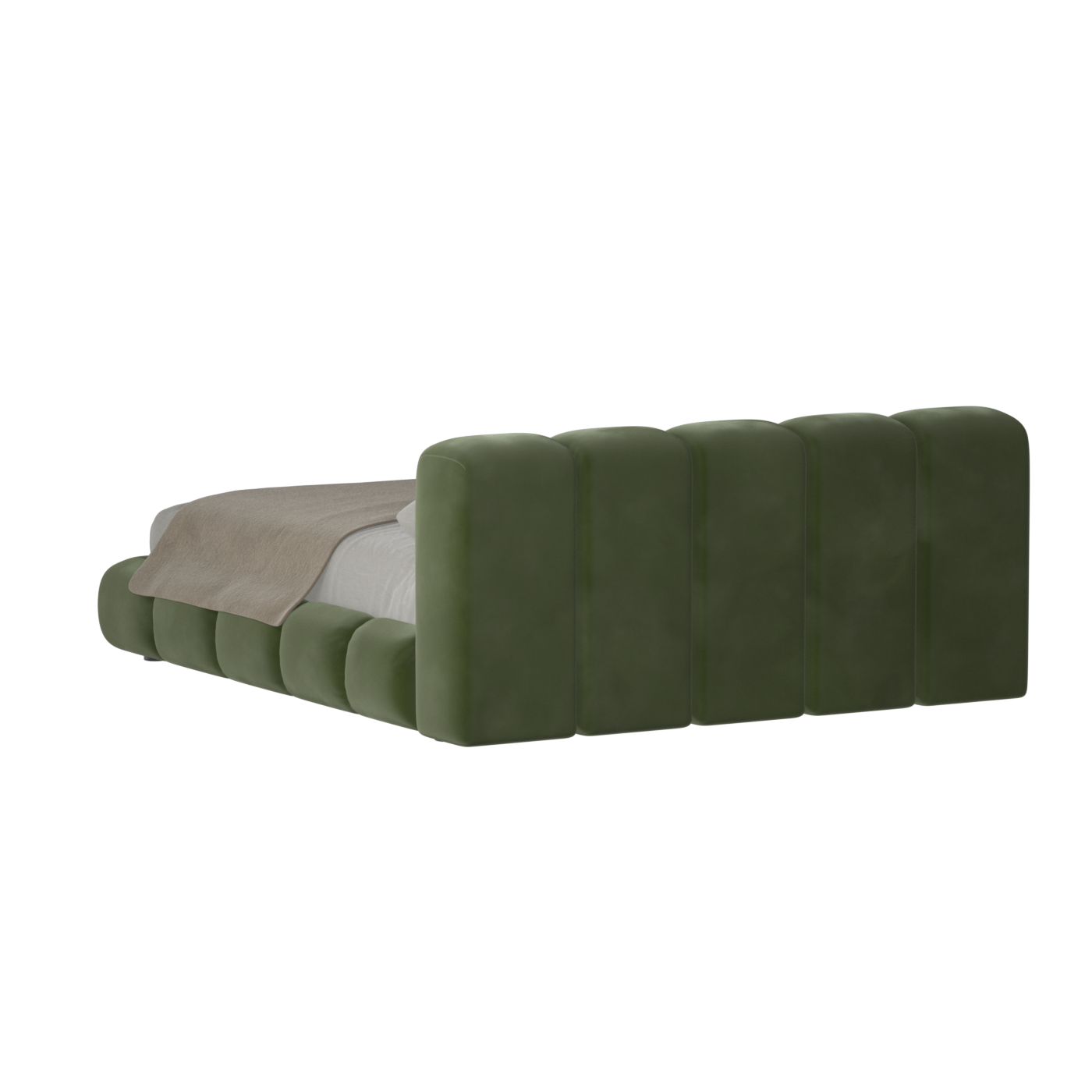 Fluffy Upholstered Bed Frame in Textured Bouclé