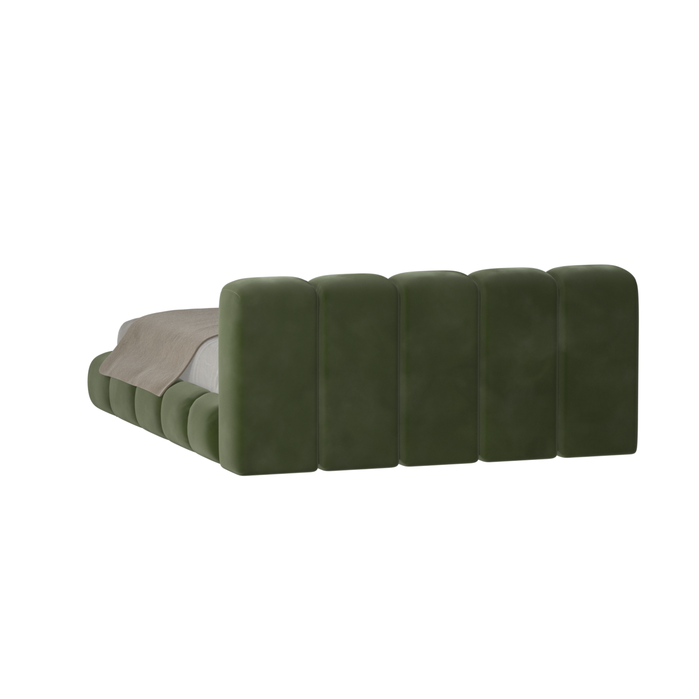 Fluffy Upholstered Bed Frame in Textured Bouclé