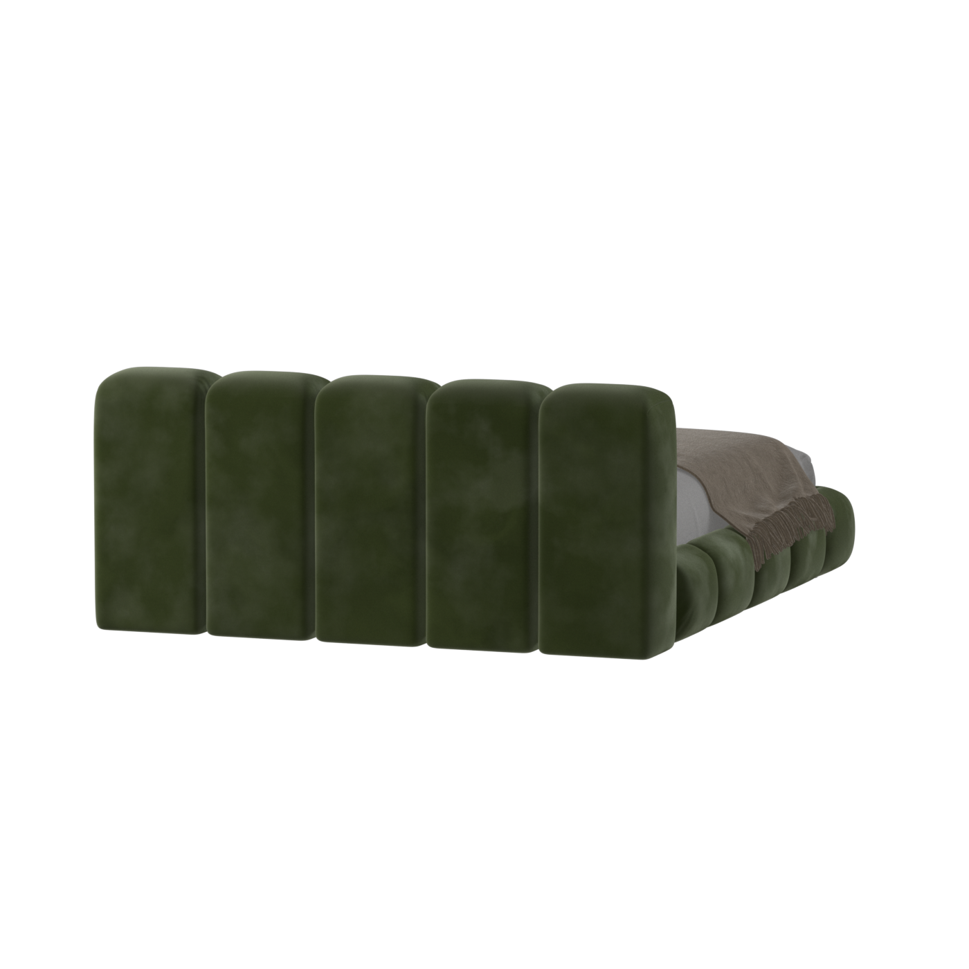 Fluffy Upholstered Bed Frame in Textured Bouclé