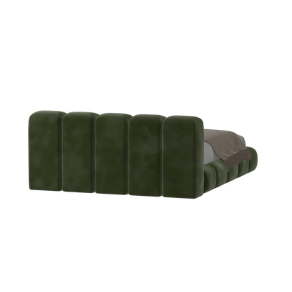 Fluffy Upholstered Bed Frame in Textured Bouclé