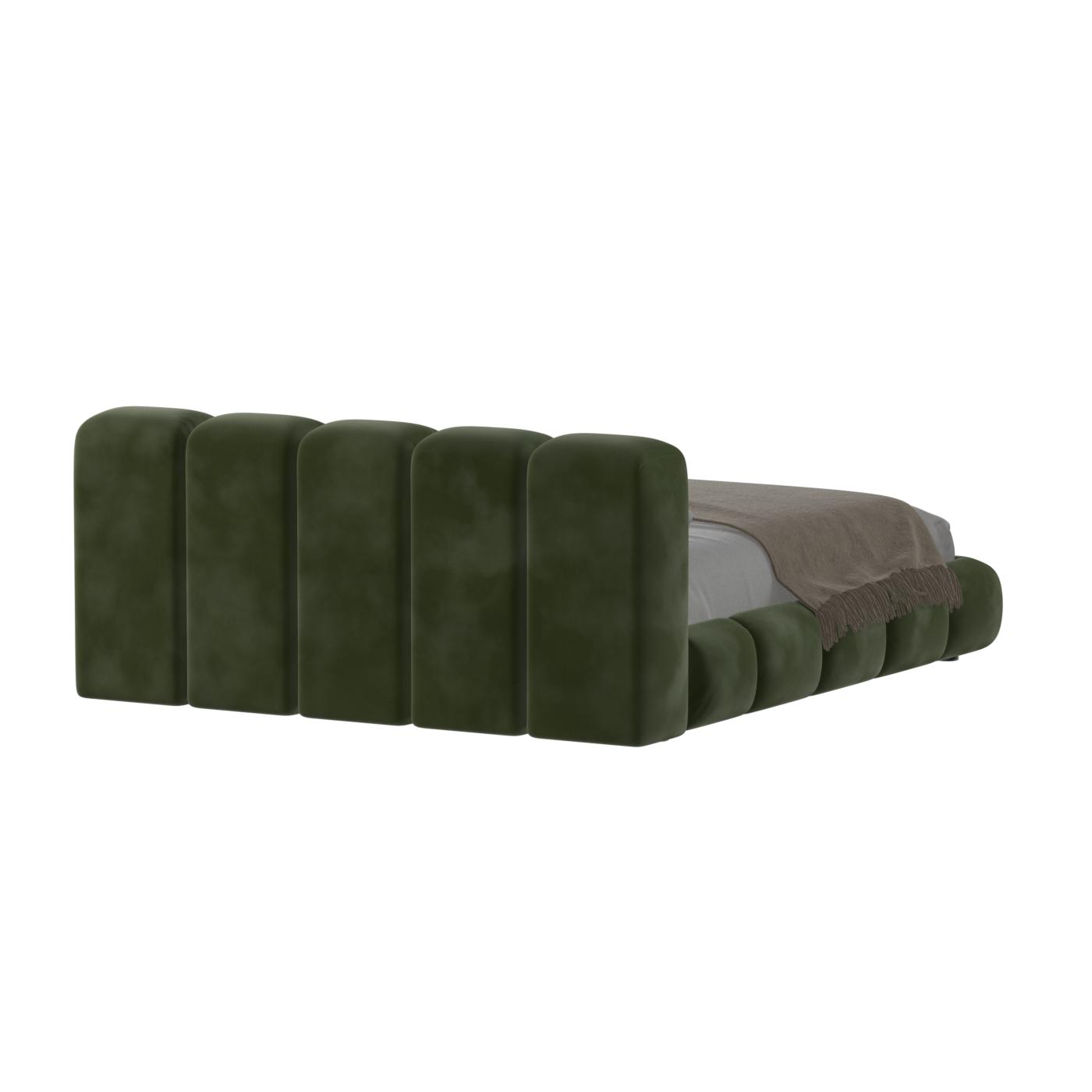 Fluffy Upholstered Bed Frame in Textured Bouclé