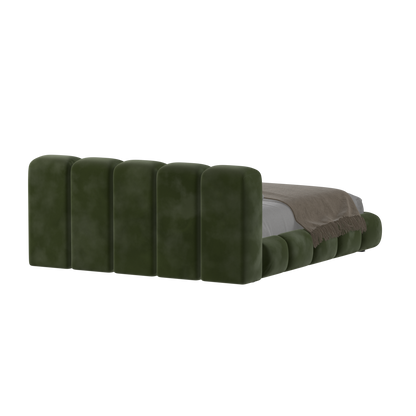 Fluffy Upholstered Bed Frame in Textured Bouclé