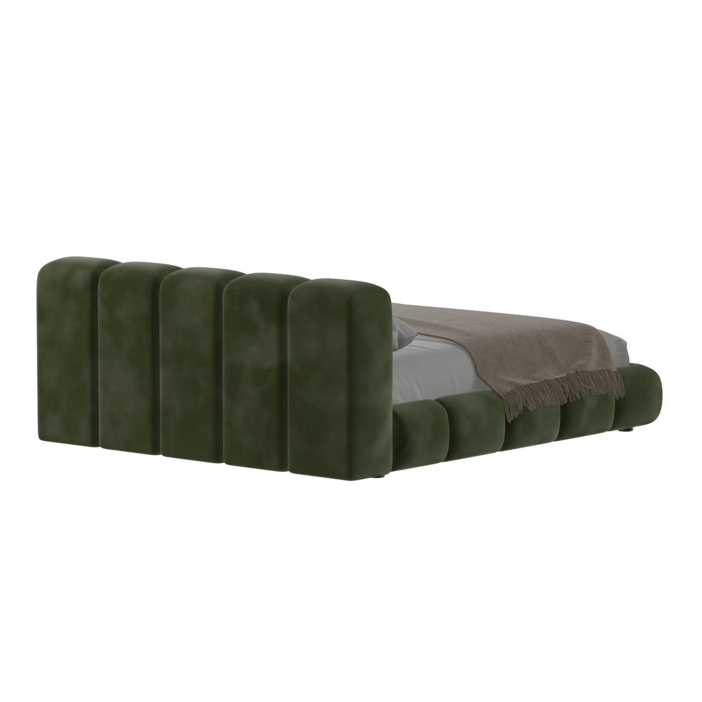 Fluffy Upholstered Bed Frame in Textured Bouclé