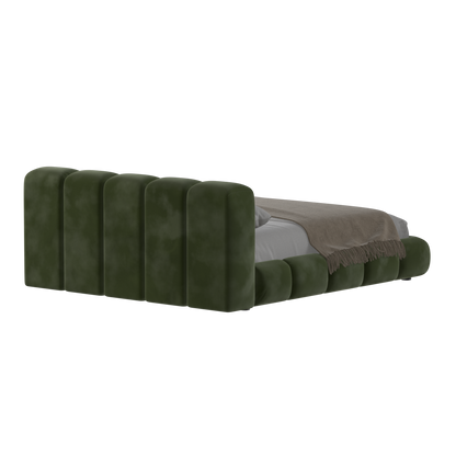 Fluffy Upholstered Bed Frame in Textured Bouclé