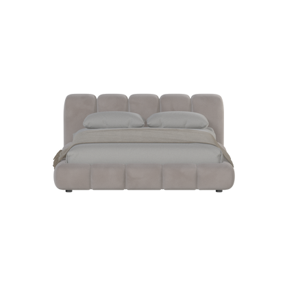 Fluffy Upholstered Bed Frame in Textured Bouclé