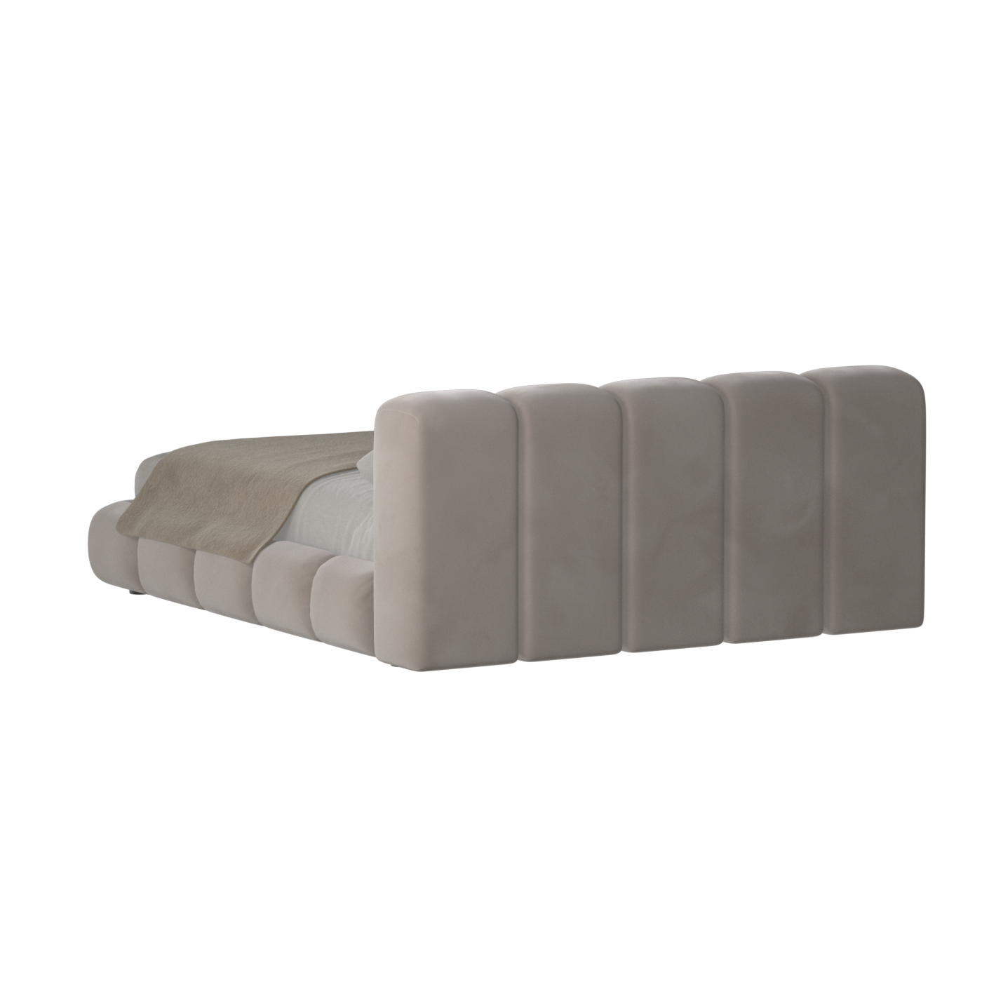 Fluffy Upholstered Bed Frame in Textured Bouclé