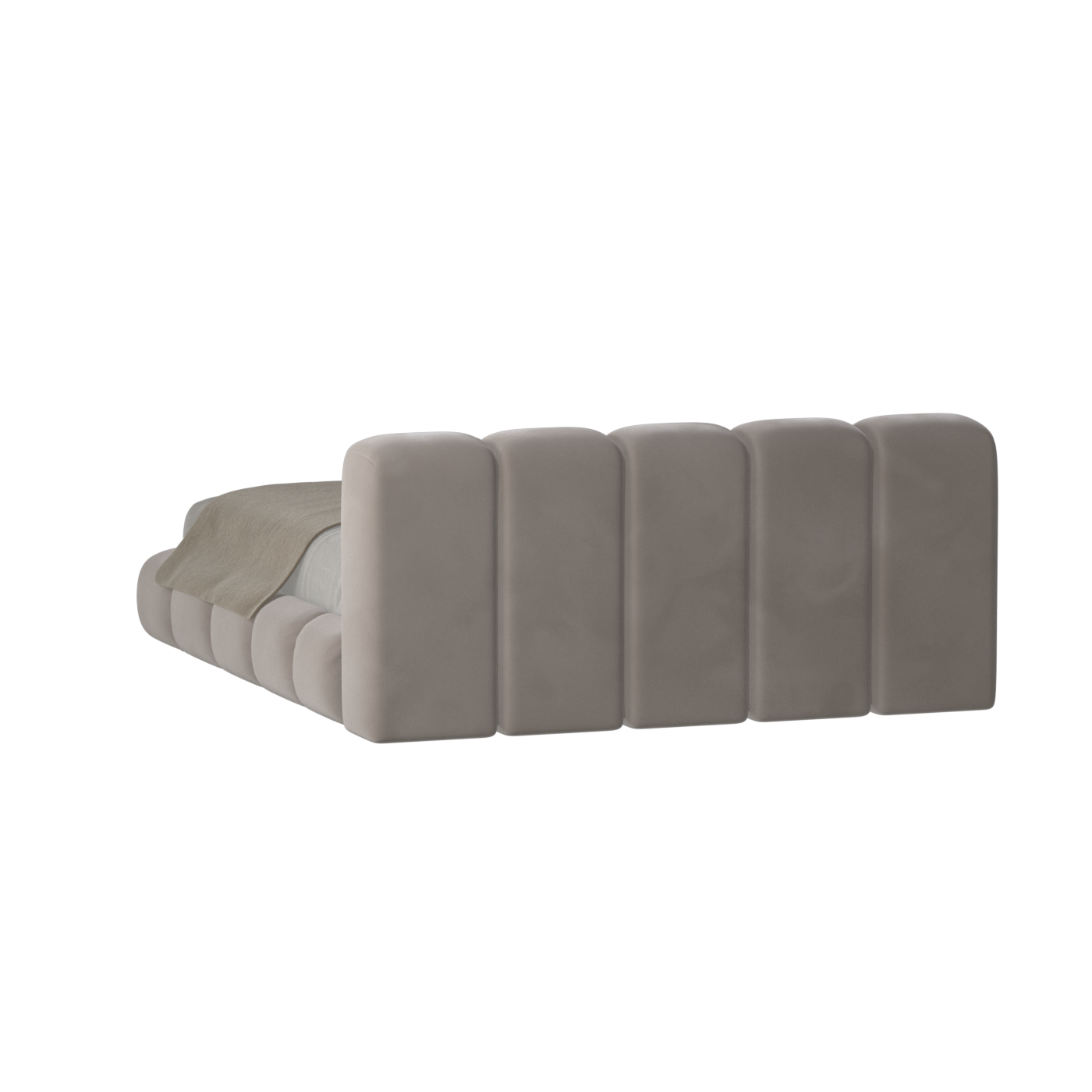 Fluffy Upholstered Bed Frame in Textured Bouclé