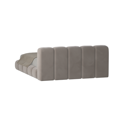 Fluffy Upholstered Bed Frame in Textured Bouclé