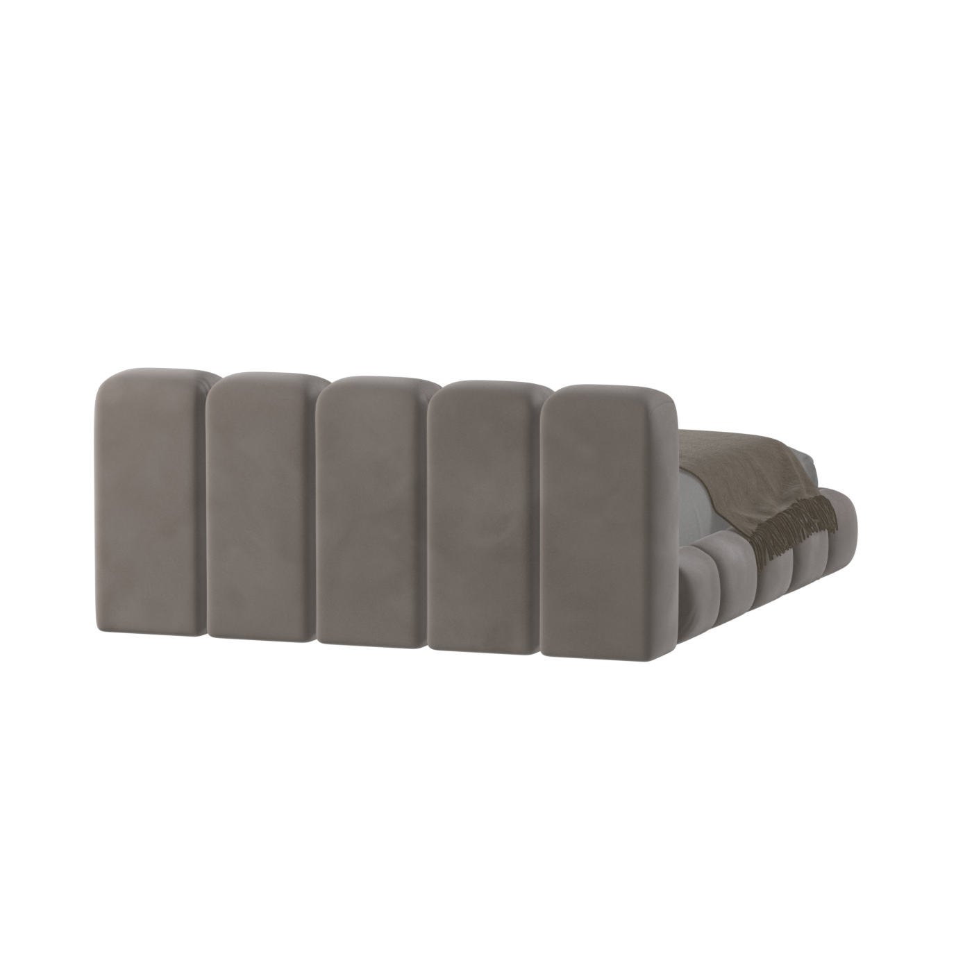 Fluffy Upholstered Bed Frame in Textured Bouclé