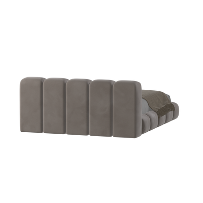 Fluffy Upholstered Bed Frame in Textured Bouclé
