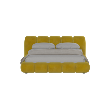 Fluffy Upholstered Bed Frame in Textured Bouclé