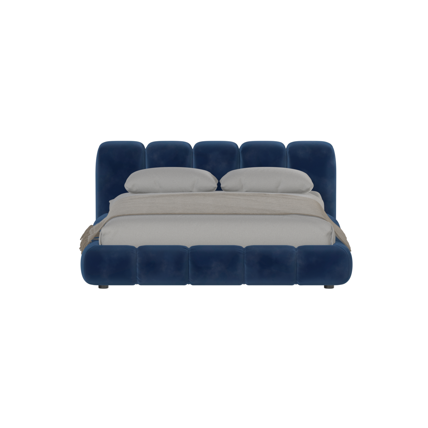 Fluffy Upholstered Bed Frame in Textured Bouclé