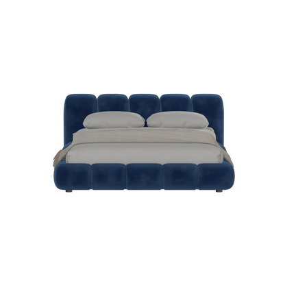 Fluffy Upholstered Bed Frame in Textured Bouclé