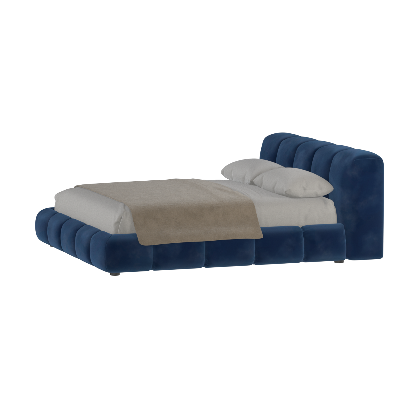 Fluffy Upholstered Bed Frame in Textured Bouclé
