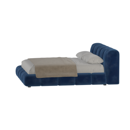 Fluffy Upholstered Bed Frame in Textured Bouclé