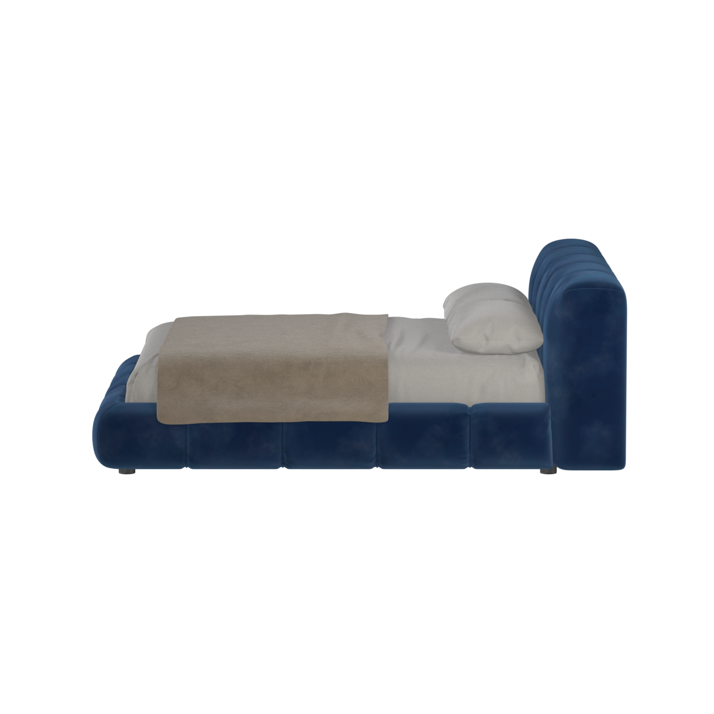 Fluffy Upholstered Bed Frame in Textured Bouclé