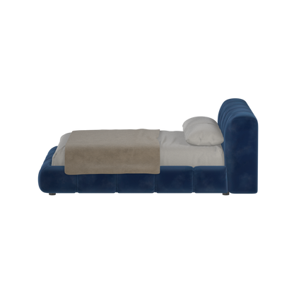 Fluffy Upholstered Bed Frame in Textured Bouclé