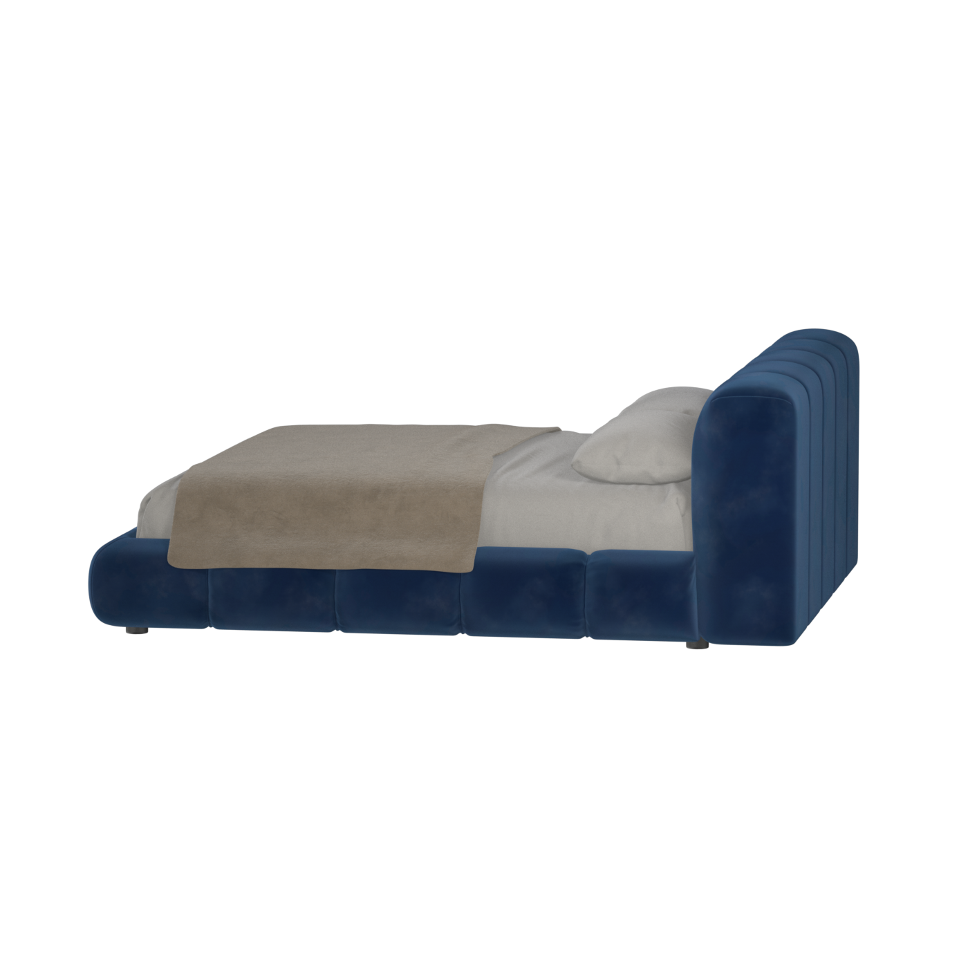 Fluffy Upholstered Bed Frame in Textured Bouclé