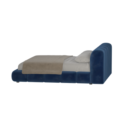 Fluffy Upholstered Bed Frame in Textured Bouclé