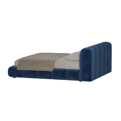 Fluffy Upholstered Bed Frame in Textured Bouclé