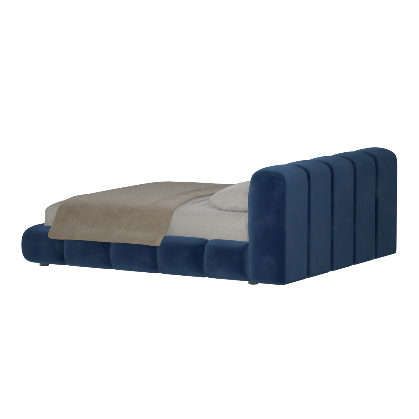Fluffy Upholstered Bed Frame in Textured Bouclé