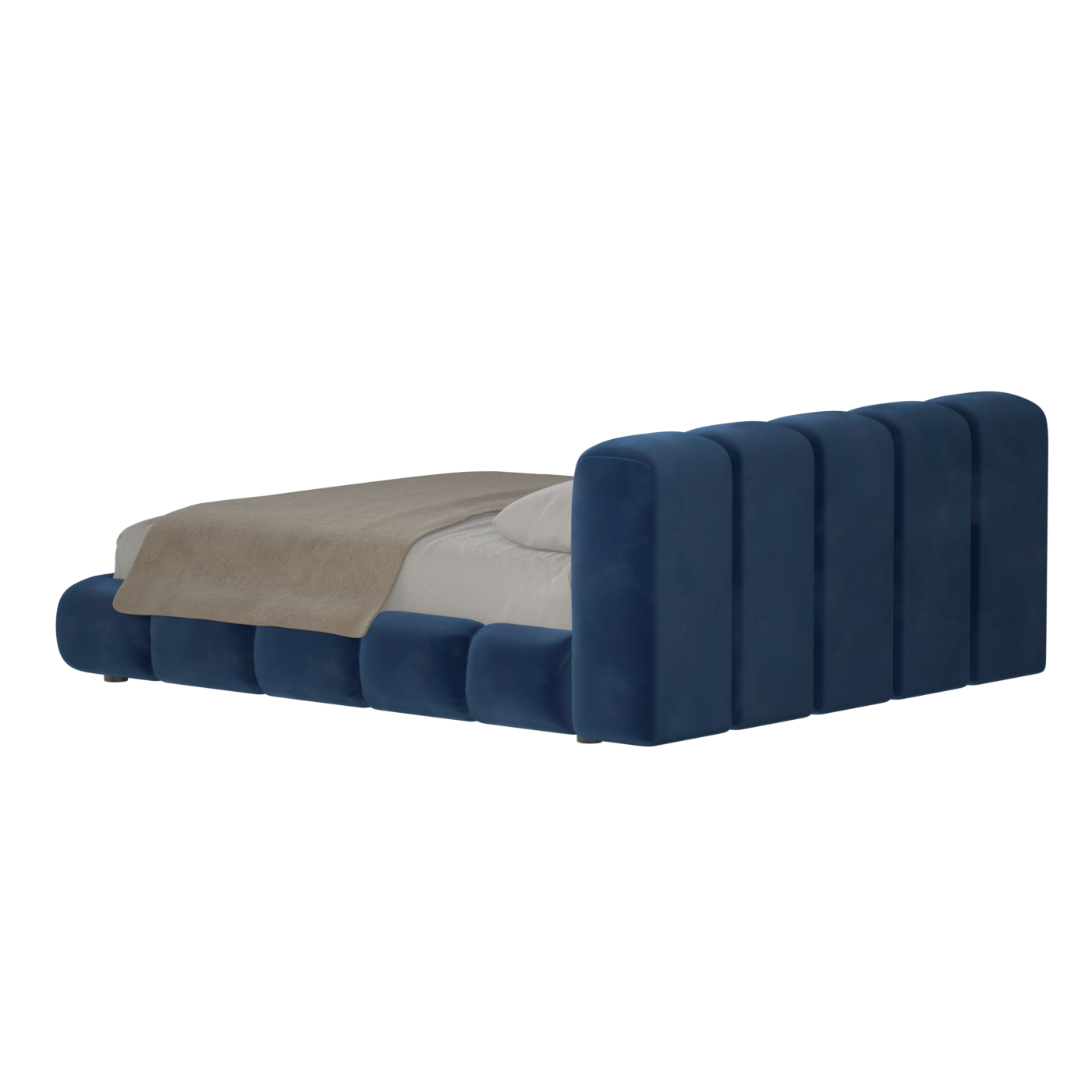 Fluffy Upholstered Bed Frame in Textured Bouclé