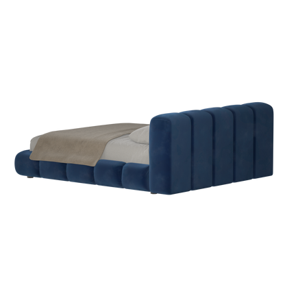 Fluffy Upholstered Bed Frame in Textured Bouclé
