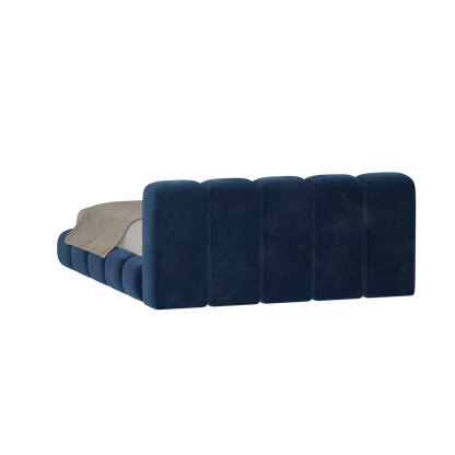 Fluffy Upholstered Bed Frame in Textured Bouclé