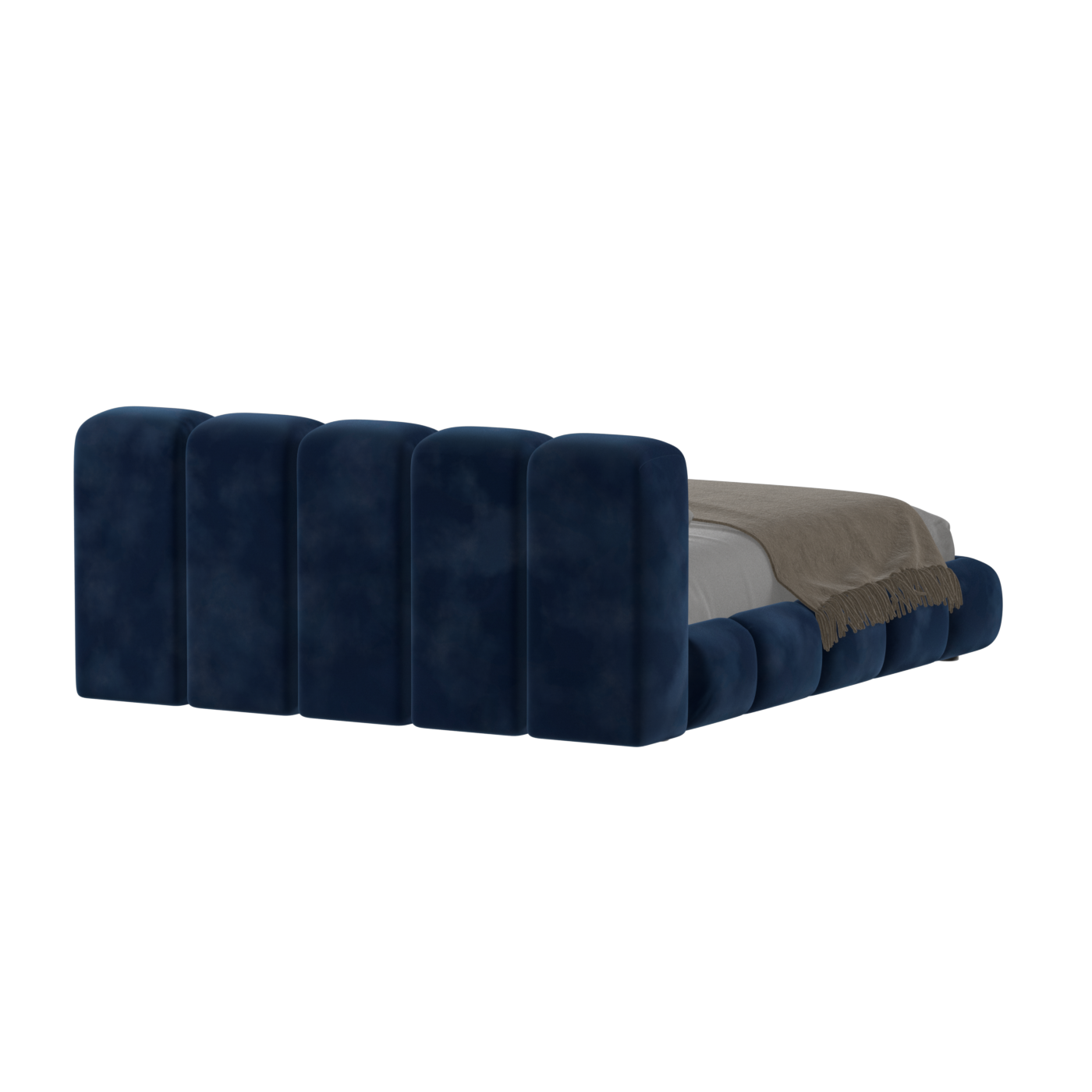 Fluffy Upholstered Bed Frame in Textured Bouclé