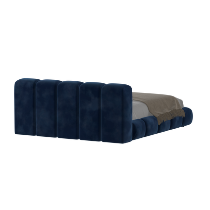 Fluffy Upholstered Bed Frame in Textured Bouclé