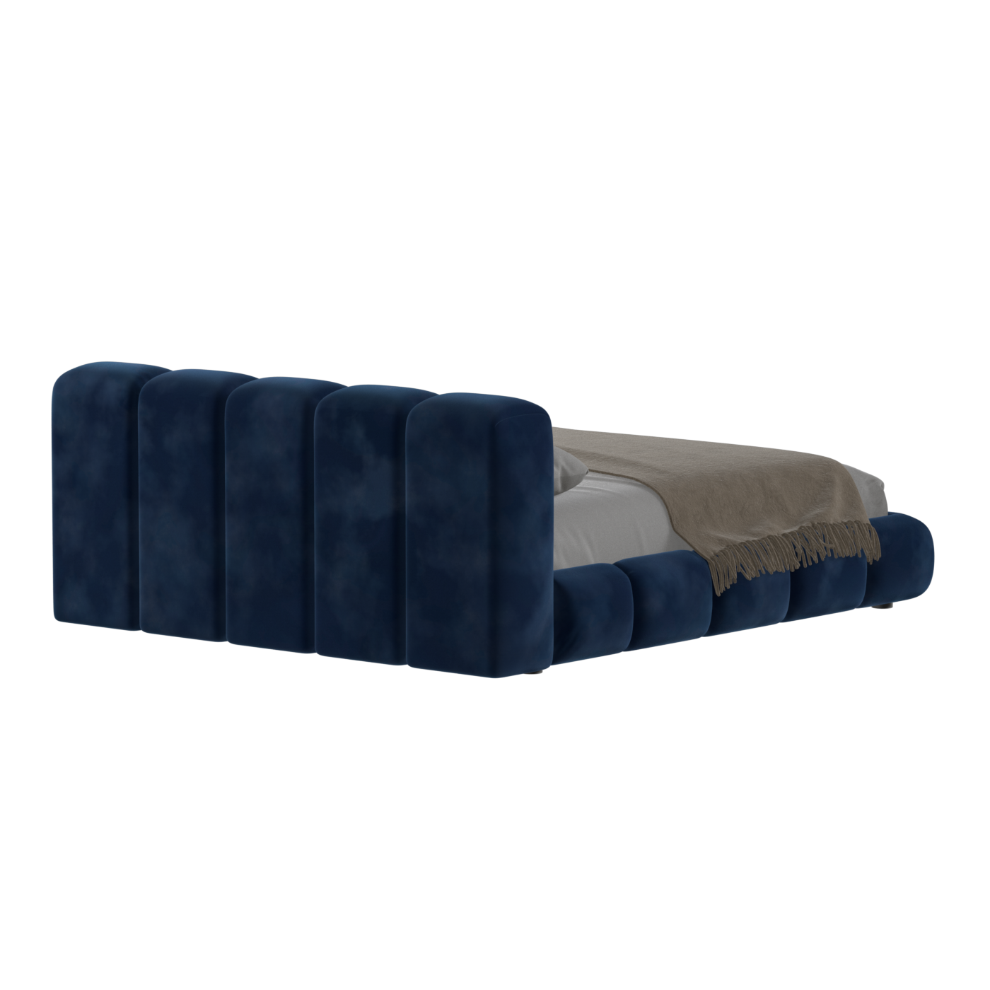 Fluffy Upholstered Bed Frame in Textured Bouclé