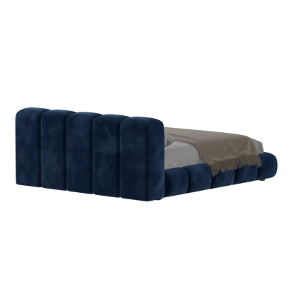 Fluffy Upholstered Bed Frame in Textured Bouclé