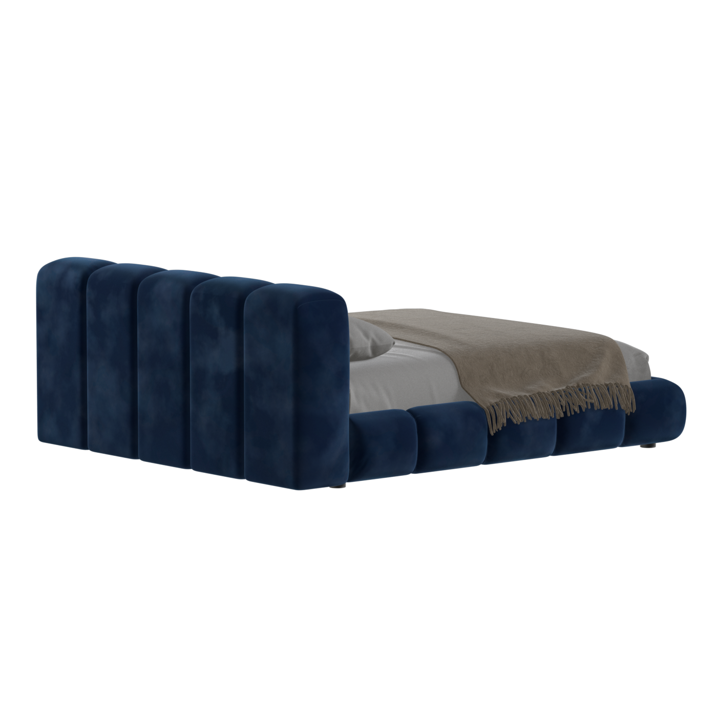 Fluffy Upholstered Bed Frame in Textured Bouclé
