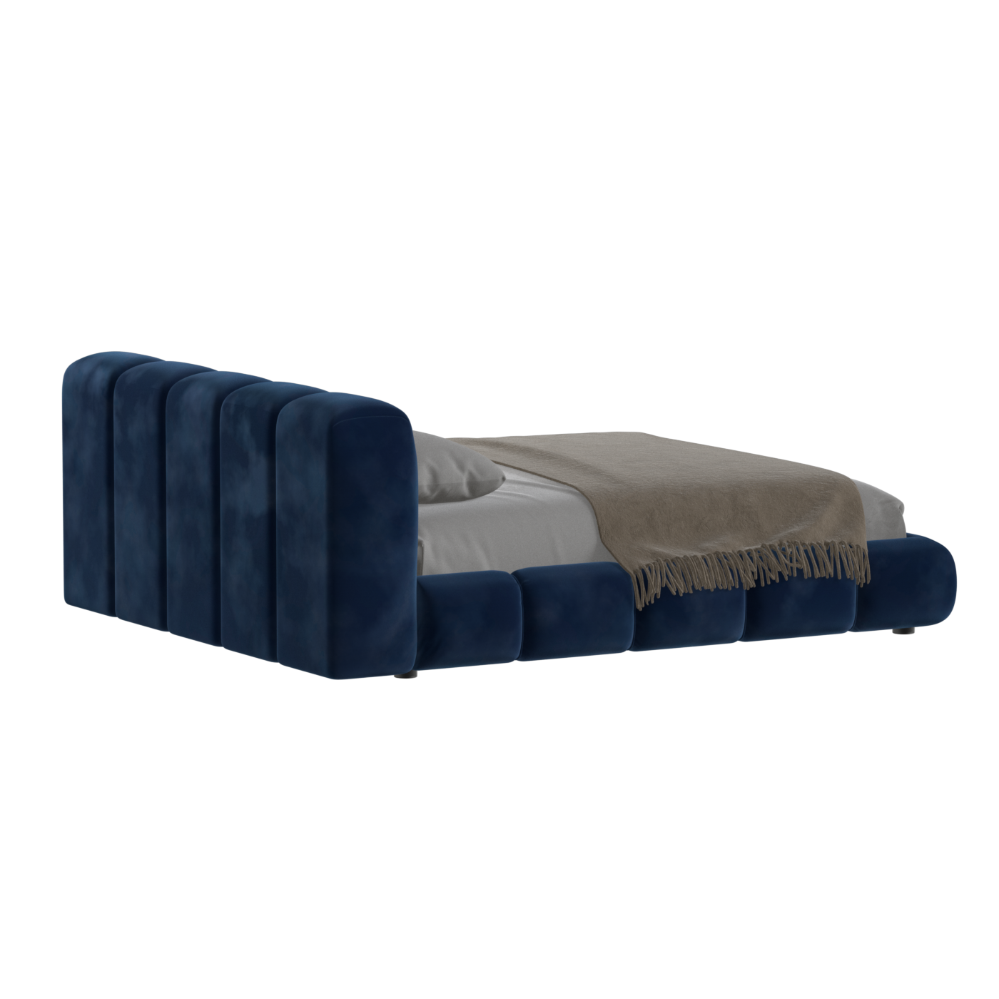 Fluffy Upholstered Bed Frame in Textured Bouclé