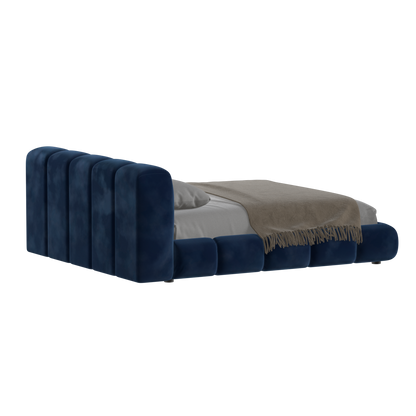 Fluffy Upholstered Bed Frame in Textured Bouclé